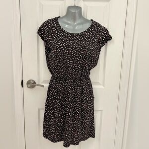 H&M Cotton-Blend, Patterned Dress with Elastic Waist, Sz US Small
